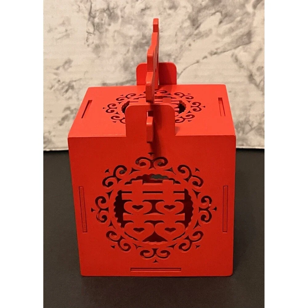 NEW 2 Red Chinese Candy Treat Favor Boxes Wedding Bridal Baby Shower New Year